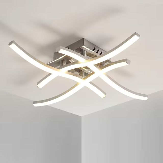 LED Ceiling Light, Elegant Curved Design Ceiling Lights, 4 Built-in LED Boards,