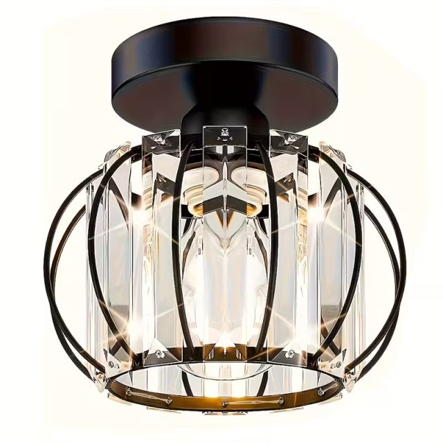 1pc Semi Embedded Ceiling Light, Small Crystal Ceiling Light,