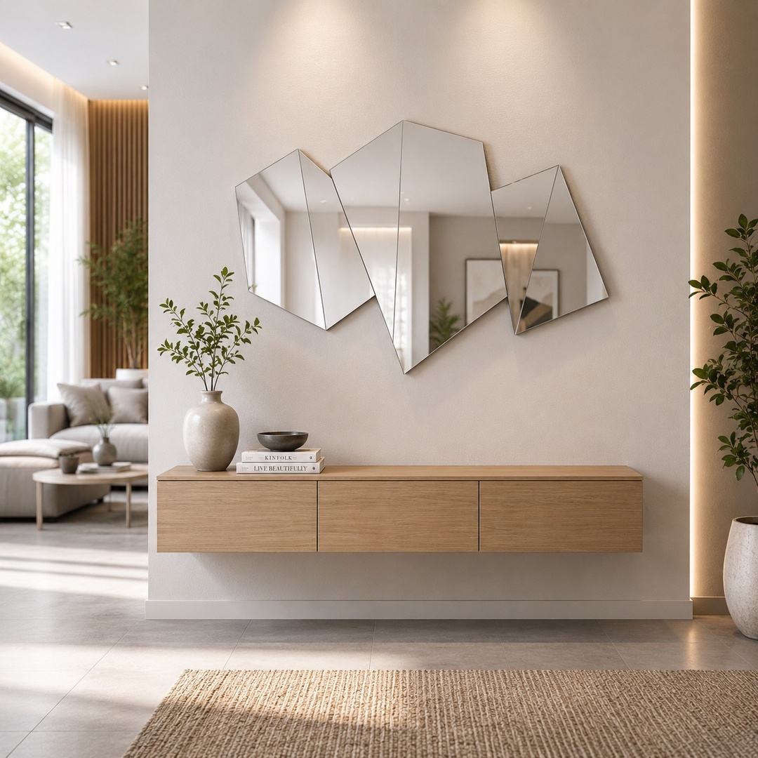 Modern Geometric Decorative Wall Mirror Set
