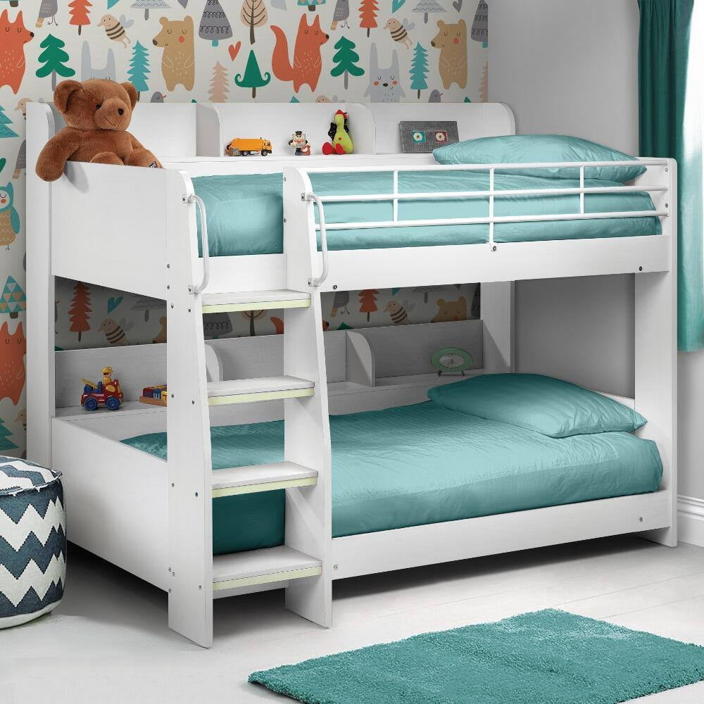 Coastal Kids Bunk Bed with Turquoise Accents – Solid Wood Family Design
