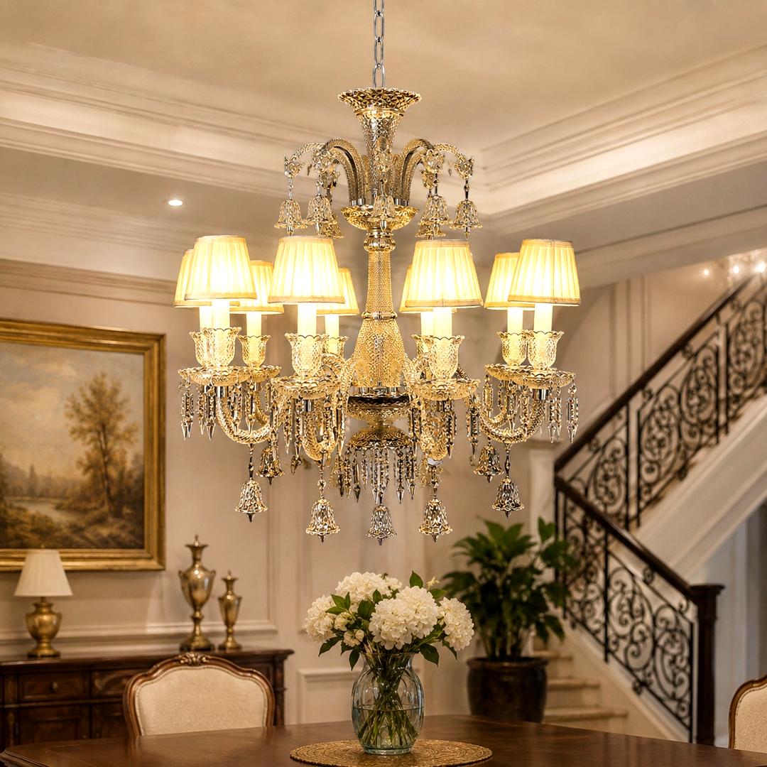 8-Light  Royal Bell Crystal Chandelier  Product Code: 301/8 R