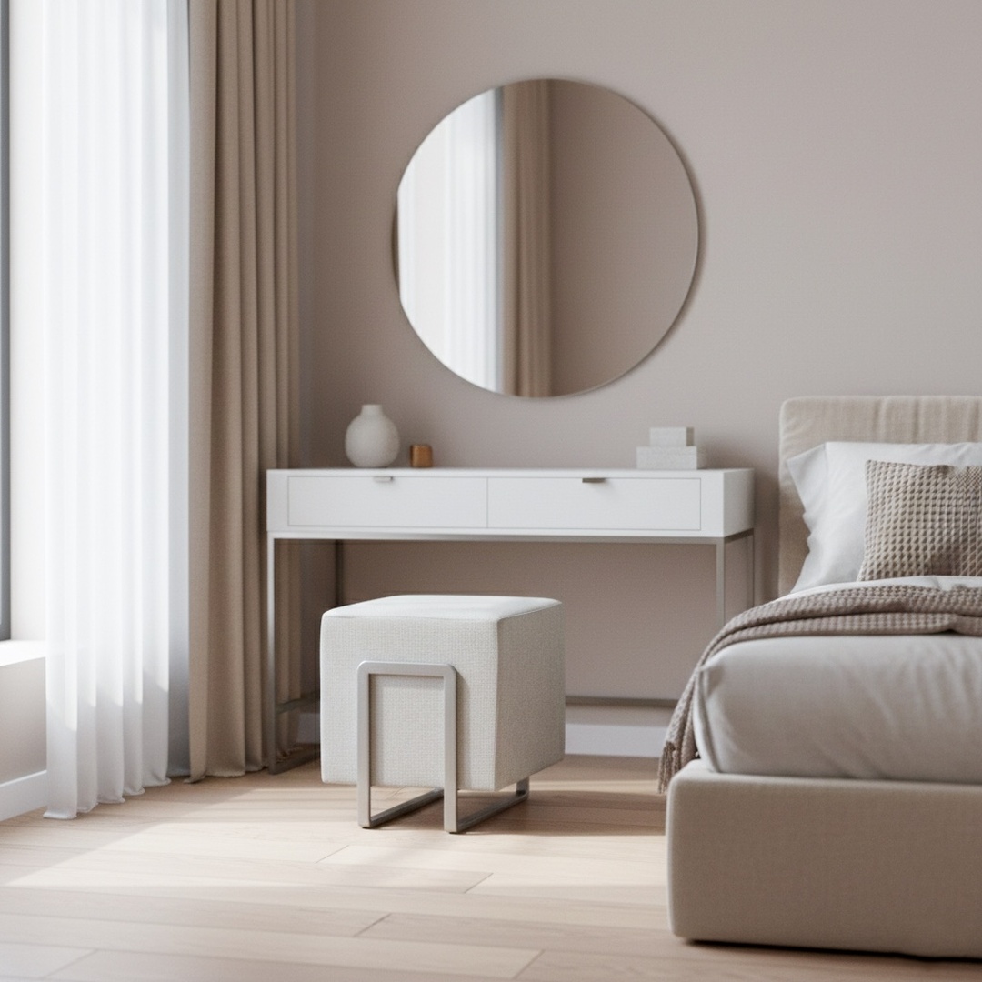 Modern Upholstered Cube Ottoman