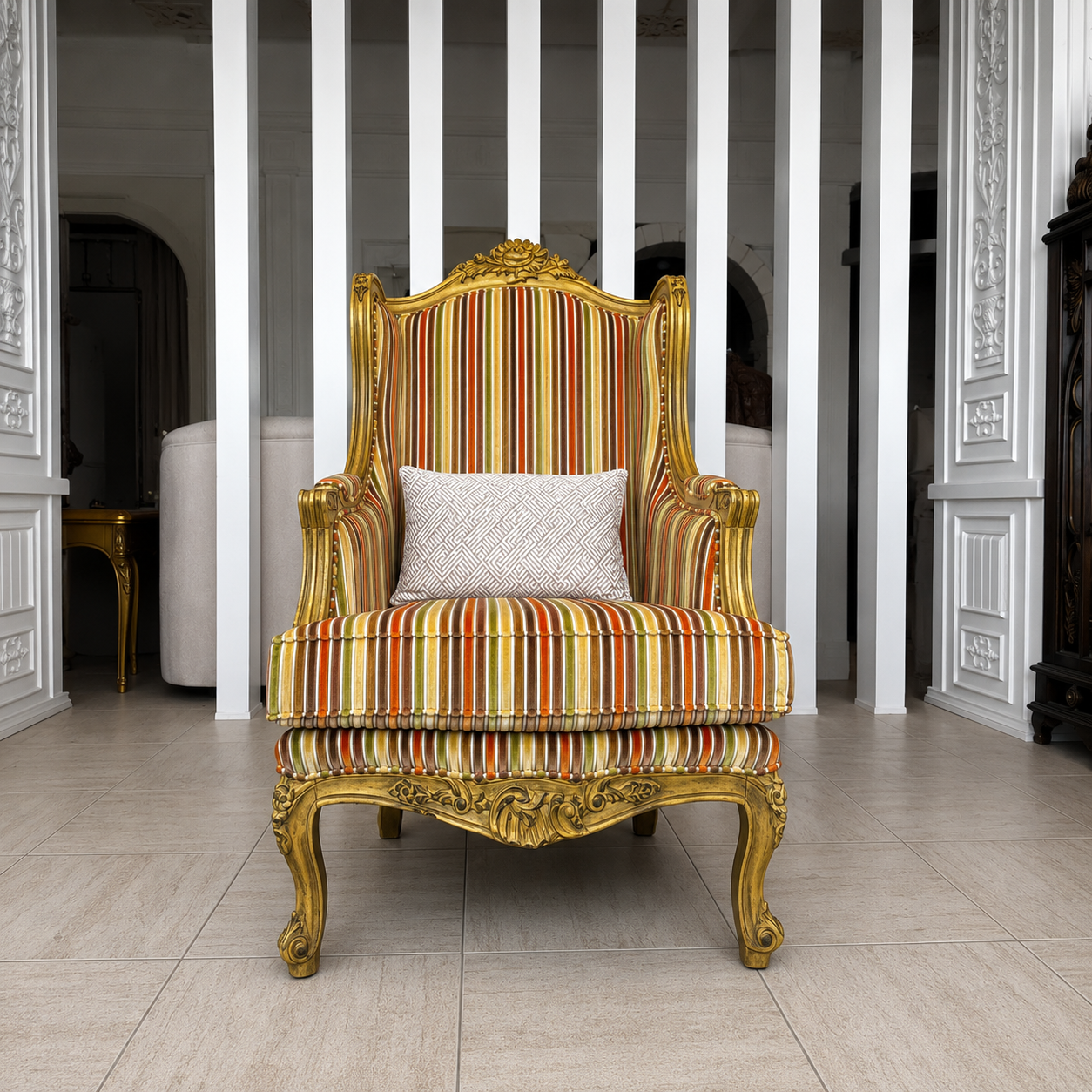 Ornate Wingback Chair