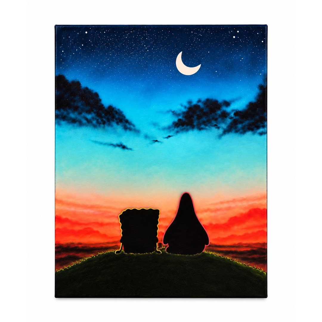 SpongeBob & Patrick Inspired Handmade Canvas Art