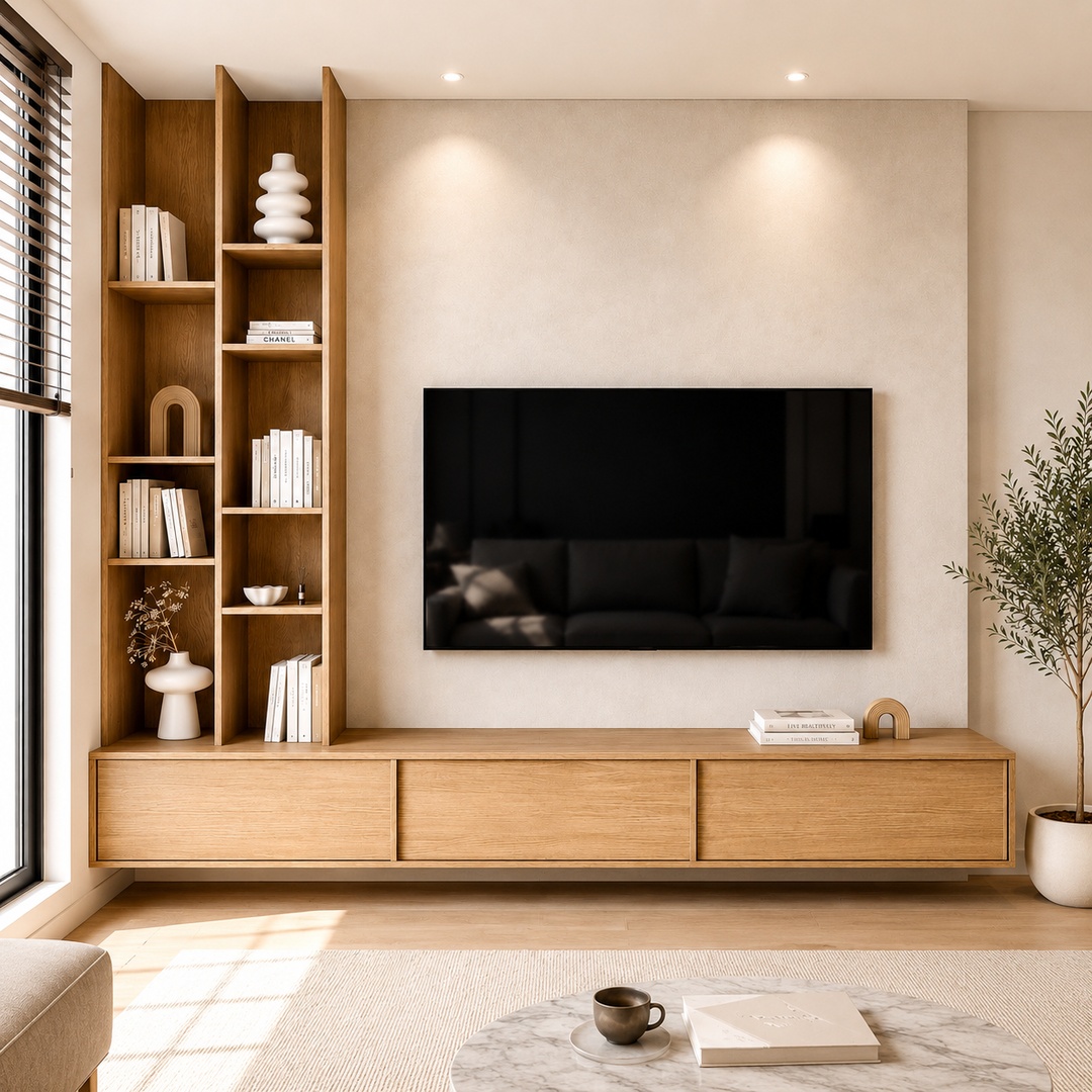 Arden Floating TV Unit with Open Display Shelves
